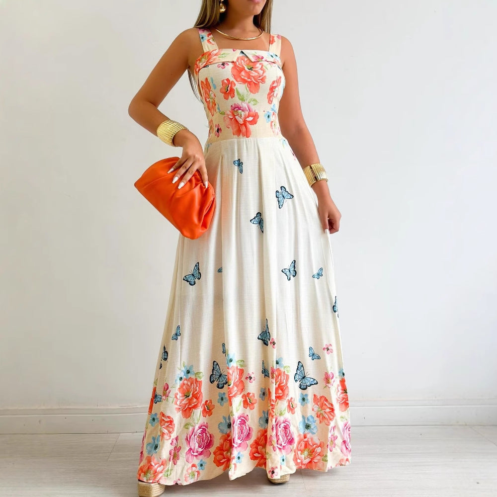 Strapless Printed Vacation Dress