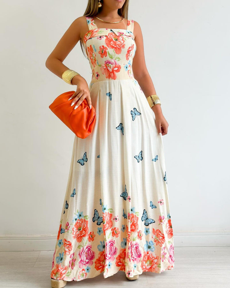 Strapless Printed Vacation Dress
