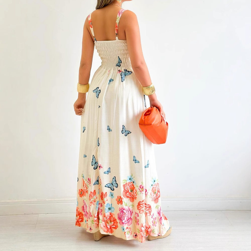 Strapless Printed Vacation Dress