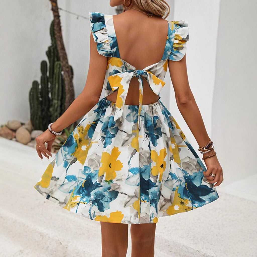 Women's Floral Sleeveless Midi Dress