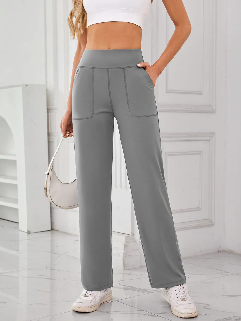 Women's High Waist Active Pants with Pockets