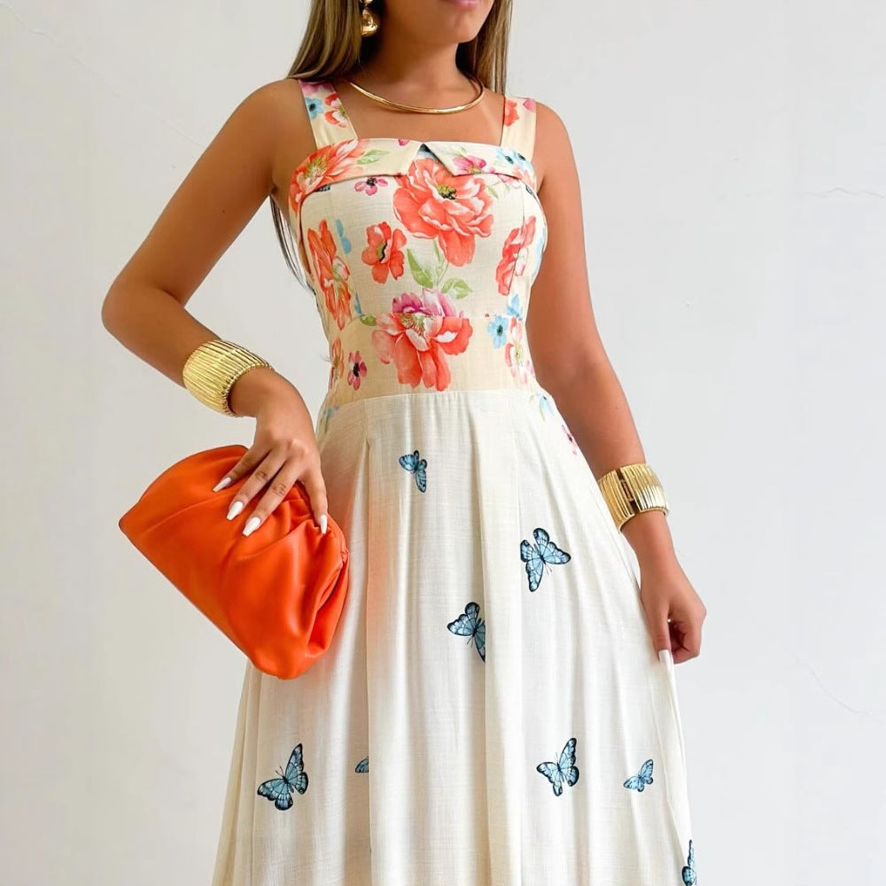 Strapless Printed Vacation Dress