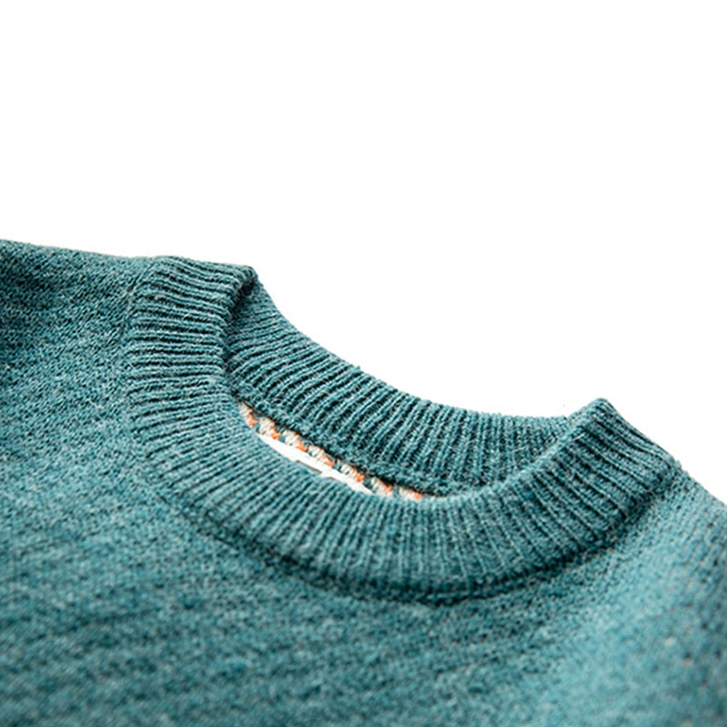 Vintage O-Neck Knit Pullover Sweater