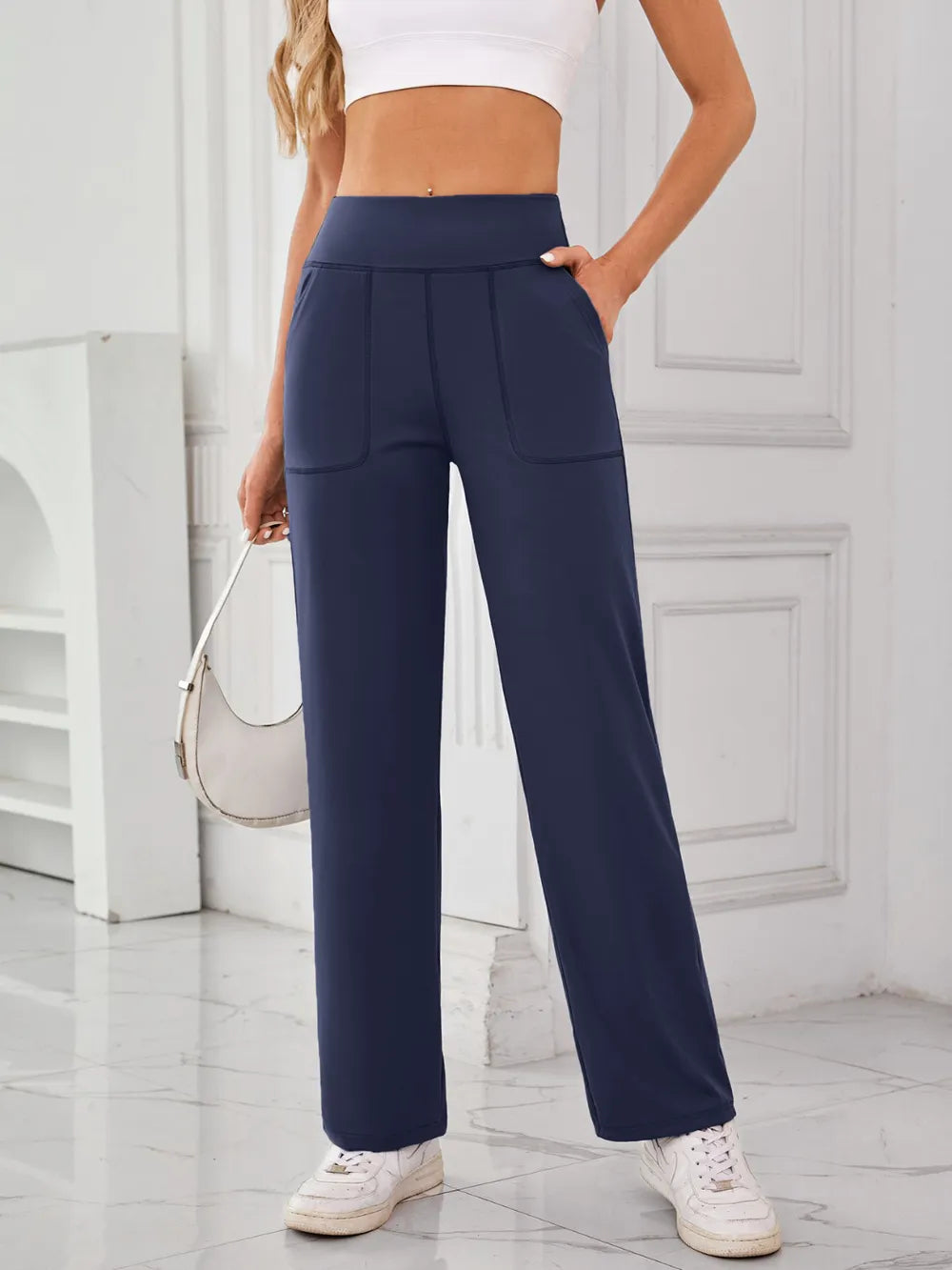 Women's High Waist Active Pants with Pockets
