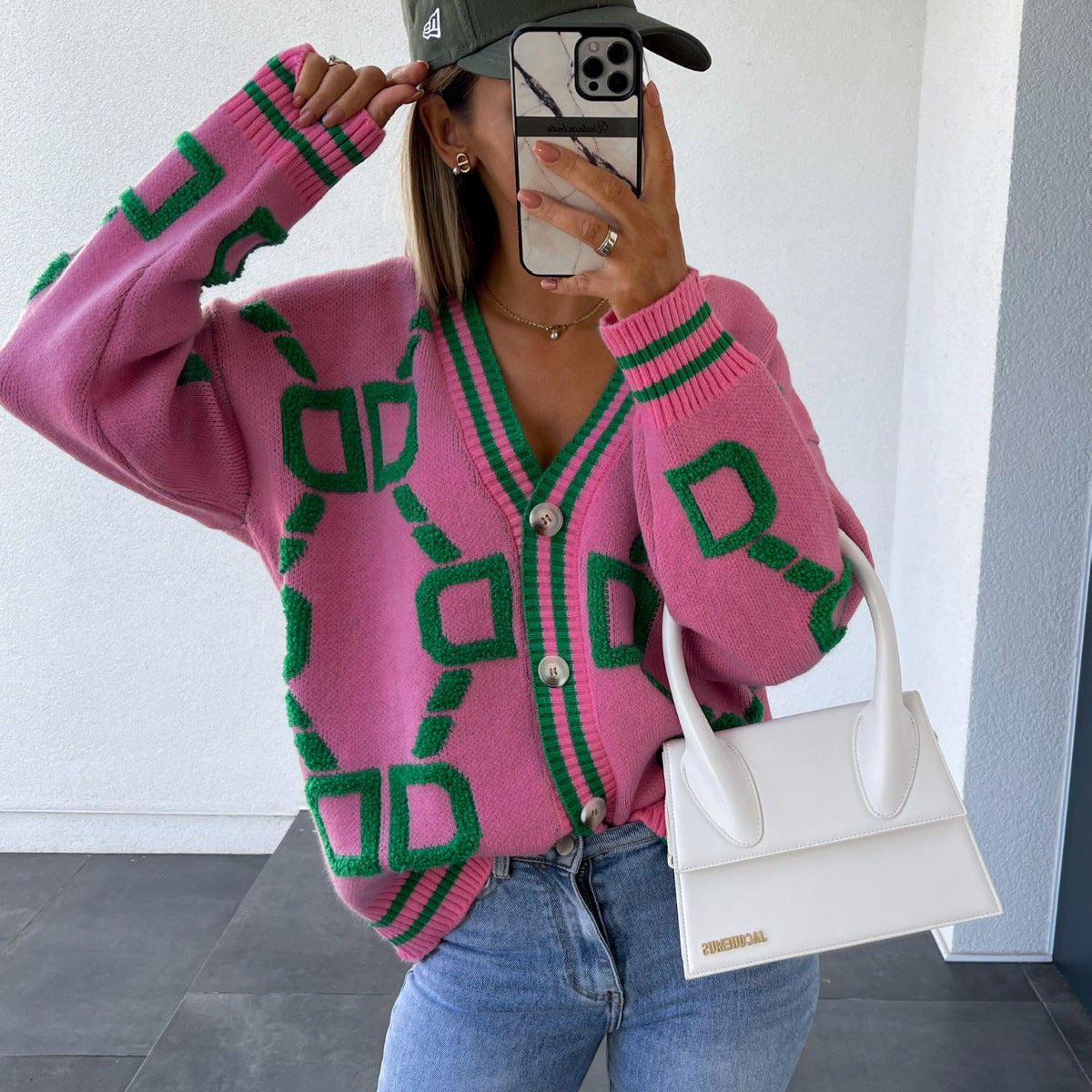 Women's V-Neck Loose Knit Sweater