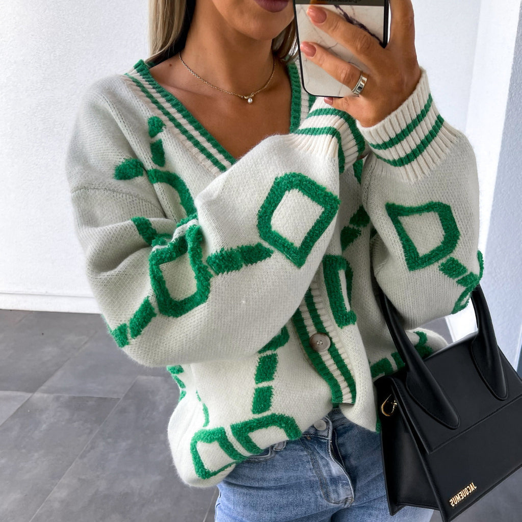 Women's V-Neck Loose Knit Sweater