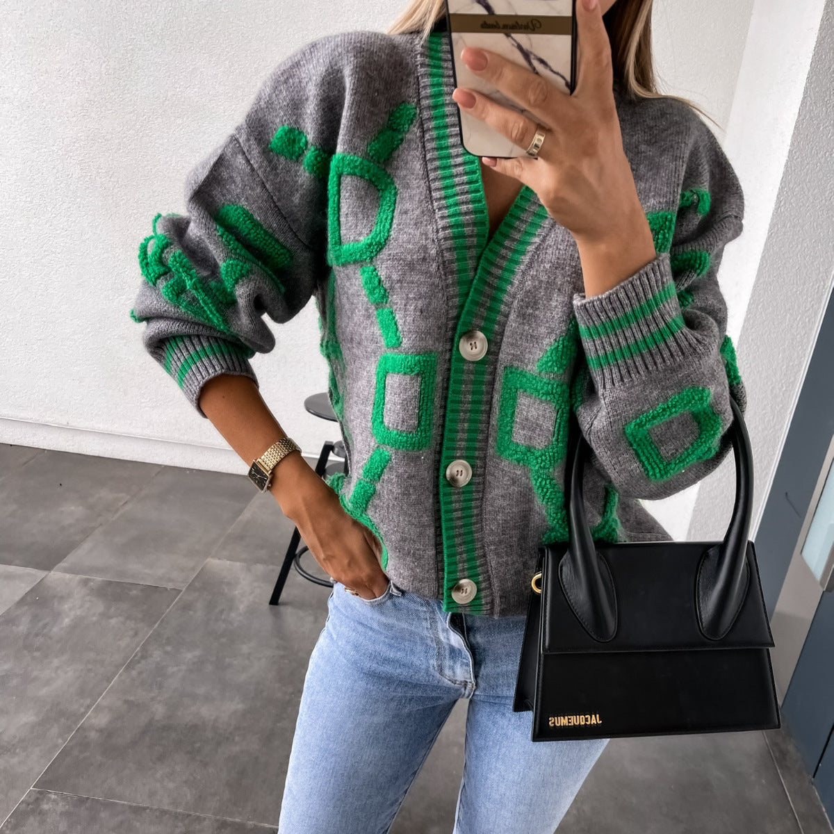 Women's V-Neck Loose Knit Sweater